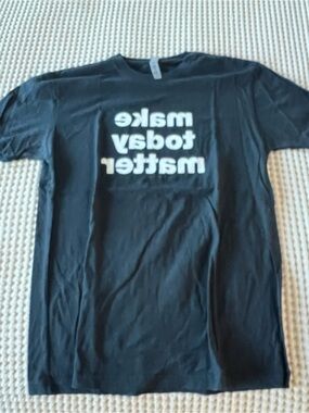 Lina Black Tee with White "make today matter" Graphic